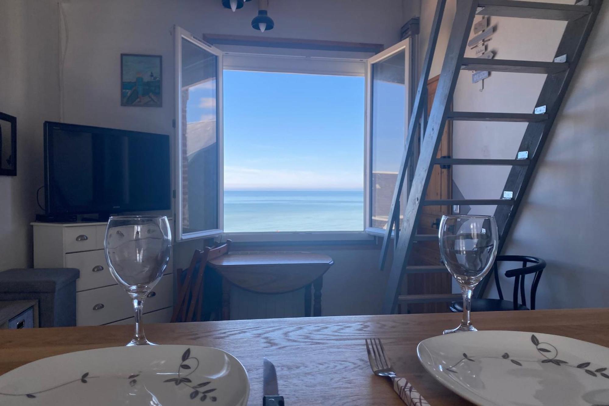 Appartement Rêves Salés avec vue mer imprenable à Ault Extérieur photo
