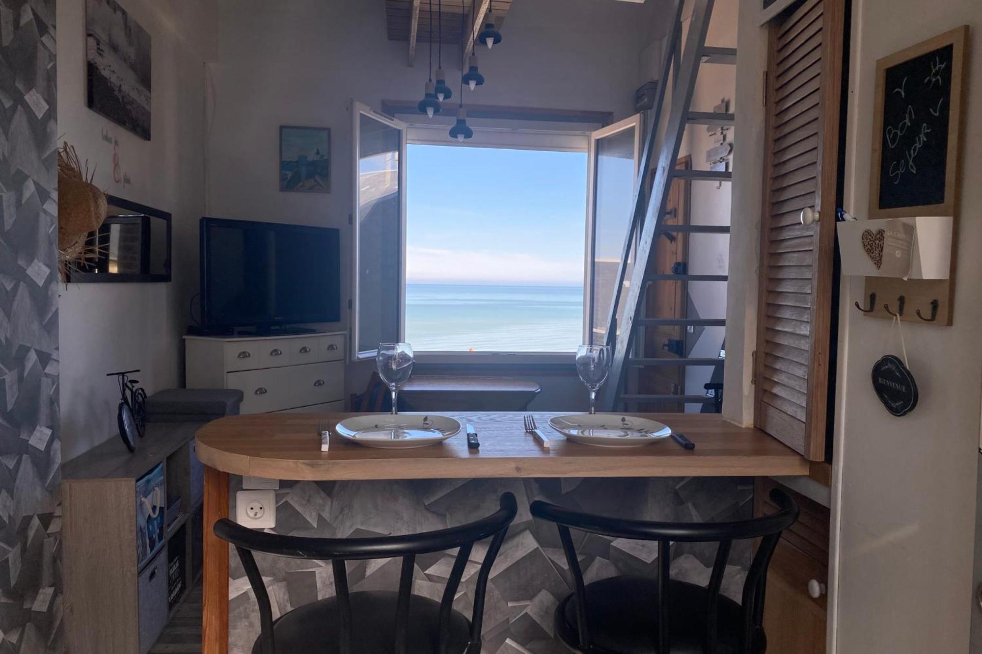 Appartement Rêves Salés avec vue mer imprenable à Ault Extérieur photo